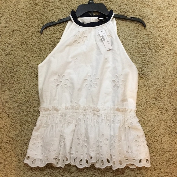 J.Crew white eyelet peplum top - Picture 3 of 6